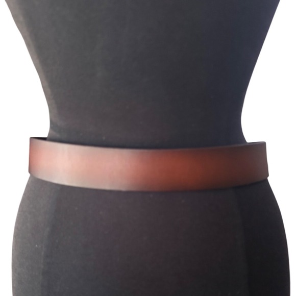 Anthropologie Brown Leather Multi Ring Keeper Belt Brass Buckle Size S EUC - Picture 7 of 10